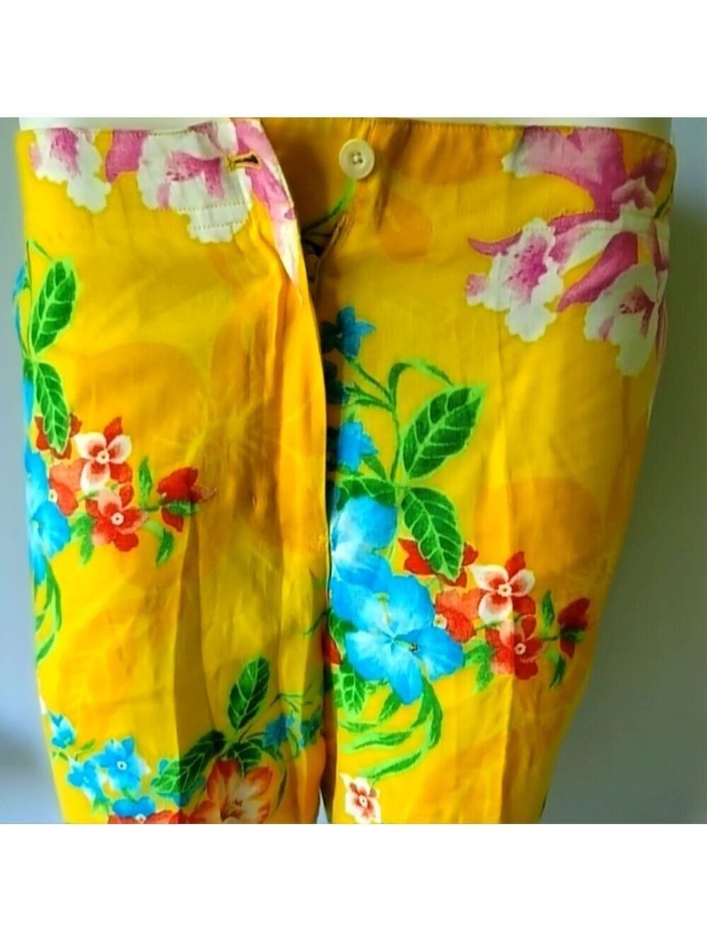 Ralph Lauren Petite Floral Hawaiian Tropical Linen Shorts